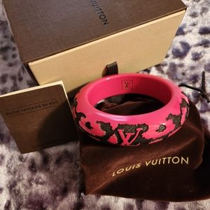 Fuchsia Louis Vuitton Wooden Bangle